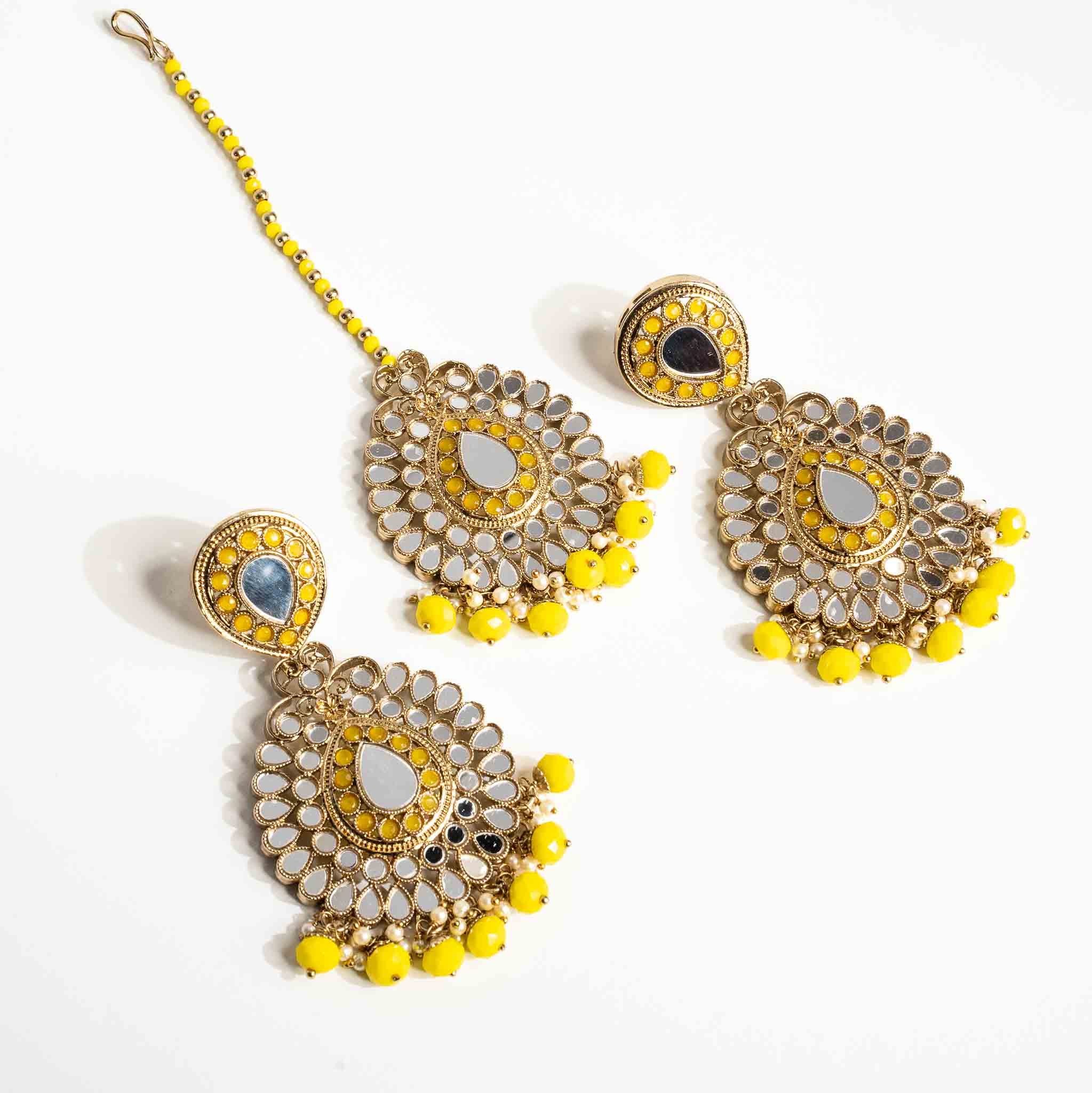 Geet Earrings and Tikka Set
